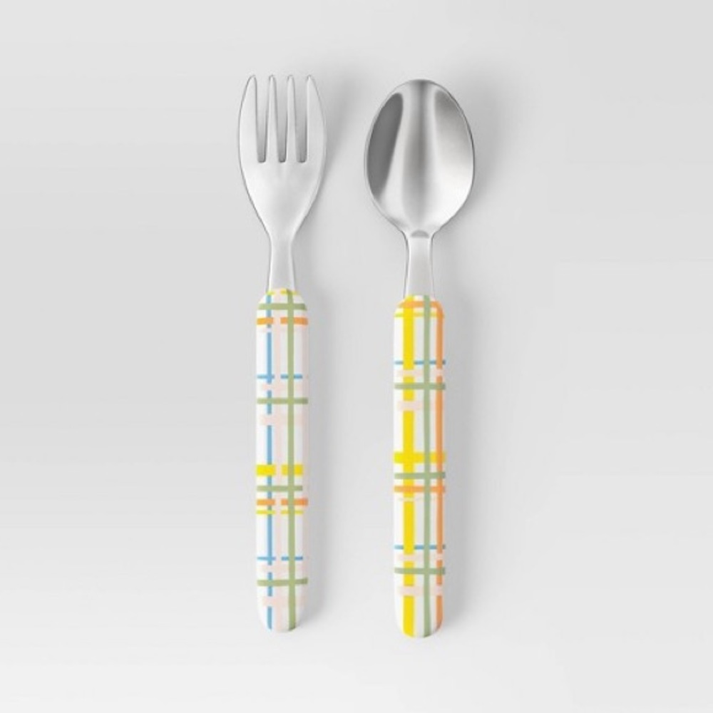 Set of 4 2pc Plaid Flatware Set - nwt Room Essentials